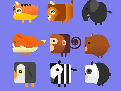 Square Animal Icon Pack animal icon icon artwork wild animal