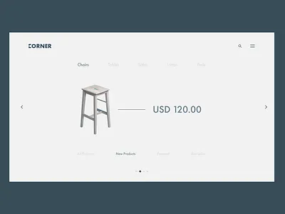Furniture Website - Categories category chair clear design furniture landing page sofa ui ux vector web