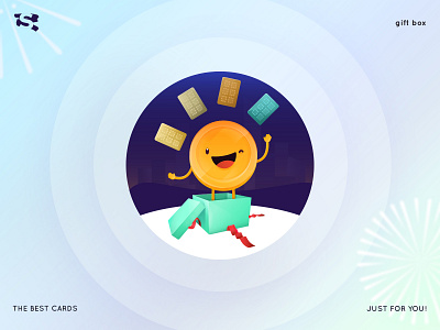 Gift Box adobe character coin illustration illustrator mobile vector