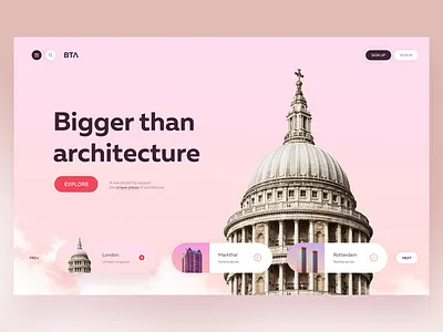 Bta Concept architecture art building concept construction design digital hero interaction design landing page place prototype screen town ui ui ux ux web webdesign website