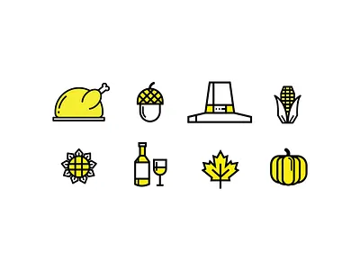 Thanksgiving Icons design icon icons illustration line art lineart thanksgiving thanksgiving day