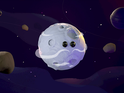 My little planet 2d 2d art 3d 3d art 3d artist animation art autodesk cartoon fog moon movie planet purple short film traditionnal