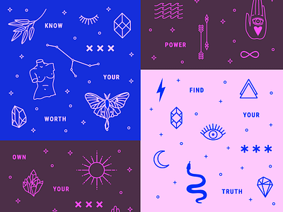 Mystic Motivation— Line Art Illustration color designer graphic art graphic design icon icon artwork illustration illustrator limited color line art mystical typography vector