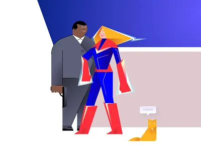 ⚡️✨💫Captain Marvel💫✨⚡️ avengers captain cat character design flat fury goose illustration marvel superhero vector