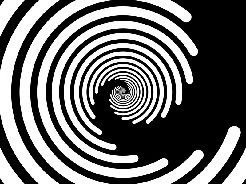 Into the Abyss Pt.1 2d abyss aftereffects animation black blackandwhite circle circles darkness gif loop madness rabbithole spiral techno tripping white