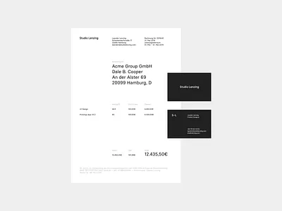 Updated CI materials ci corporate identity invoice studio lenzing