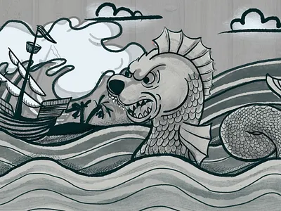 Whirly Gig bermuda doodle quo fata ferunt sea monster