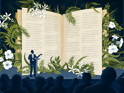 Speaking & Teaching character design drawing editorial flat graphic illustration plants retro texture vector vintage