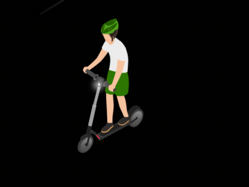 Scootering gif illustration motion scooter transportation