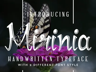 Mirinia Font font font design handwriten handwritten font typografy