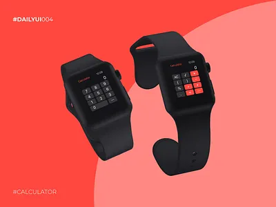 Daily UI #004 apple calculator daily challange dailyui design inspiration red smartwatch ui watch