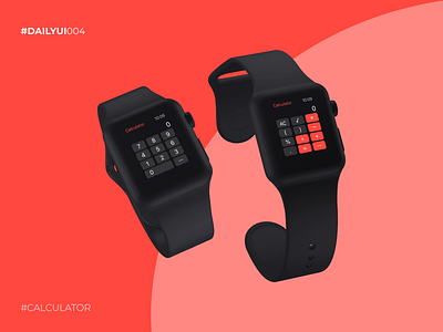 Daily UI #004 apple calculator daily challange dailyui design inspiration red smartwatch ui watch