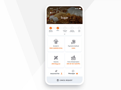 Import-Export App Concept app design flat icon icons in progress iphone app iphone x mobile mobile ui ui ux wizard