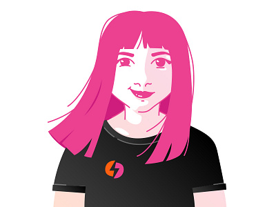 the Fringe bangs black branding chop fringe hair hair cut icon logo pink portrait rebound scissor self portrait smile t shirt tee werock wink
