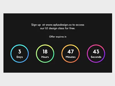 Countdown Timer UI Design - Dark Version aplusdesign aplusdesign.co countdown countdown timer countdowntimer daily ui daily ui challange dailyui design timer ui ui design ui design challenge ui designer