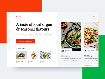 Food Order Website Design Exploration catering homepage food landing page restaurant design restaurant home restaurant web restaurant website theme restaurant website design unusual webdesign