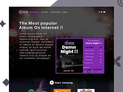 Music Landing Page - UI Design design agency landing page music music landing page ui ui design web website