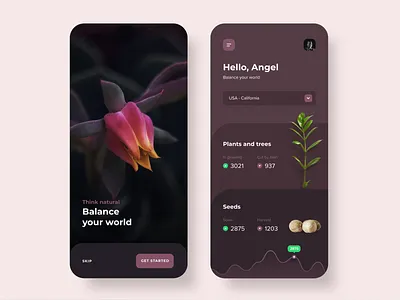 Dashboard Plants 🌱App Concept app design dash board dashboard app dashboard design detail inspiration interaction ios minimalist plants ui ui ux ui design user interface ux ux design