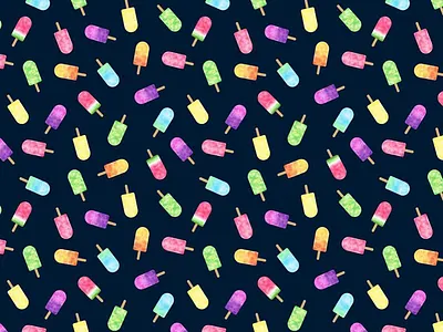 Watercolor Popsicle Ditsy dessert frozen pattern pattern design popsicles repeat pattern summer surface design surface pattern design watercolor watermelon