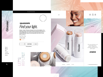 Glossier Website Design Concept branding cosmetics creative design glossier graphic desgin product design typogaphy ui web web design