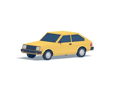 Econobox 3d 3dmodel blender car lowpoly model render