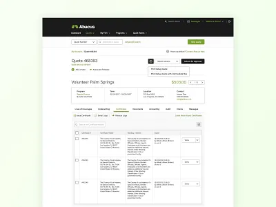 Abacus Insurance: Quote Detail creative design identity insurance app material minimal saas ui ux visual web app wireframes