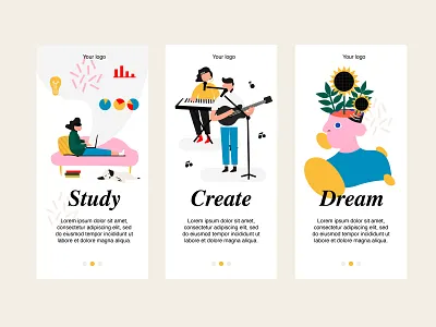 App abstract app design dream flat girl green icon illustration music party pet plant typography ui ux vector web web design weekend
