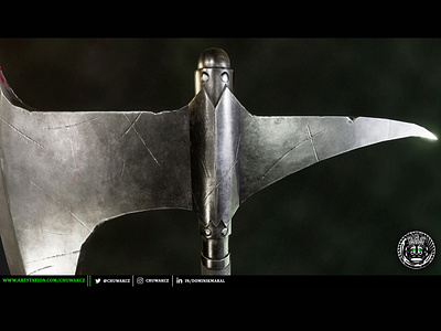 Dragonslayer's Crescent Axe - Dark Souls concept 3d 3d art 3d modeling 3dmodel 3drender axe blender cg art cgi dirty dragon fantasy game art graphic design metallic pbr prop design render substance painter weapon