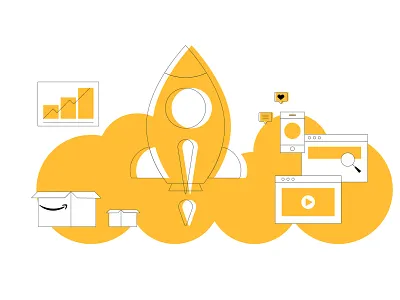 Detail: Rocket Ship branding graphic design identity illustration vector