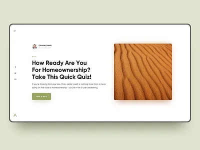 Mortgage Website #2 Quiz page article button design education heading interface mortgage photo quiz sketch app ui ux web web design