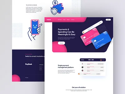 paydesk Landing page 2019 app design design illustration ironsketch landing page ui ui ux design ux ux ui design web mobile design website