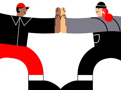 Play well with others 🙏⚡️ big hands graphic design illustration people playful vector illustration