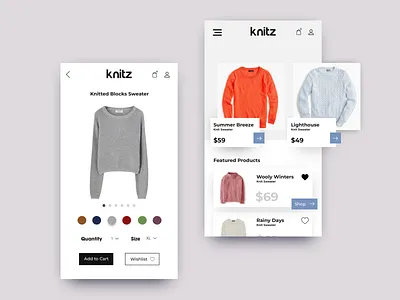 Knitz Ecommerce Product View advertising brand brand guide brand identity brandidentity branding colorpalette colours design designagency graphicdesign logo typography ui uidesign ux uxdesign uxui web web development