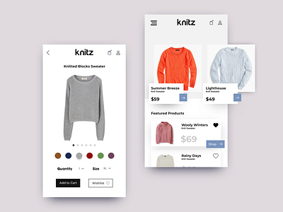 Knitz Ecommerce Product View advertising brand brand guide brand identity brandidentity branding colorpalette colours design designagency graphicdesign logo typography ui uidesign ux uxdesign uxui web web development