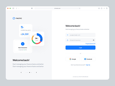 Finance Web Dashboard-Login Page clean dashboard design form input log in login minimal password register sign in sign up signin signup ui user interface ux web web design website