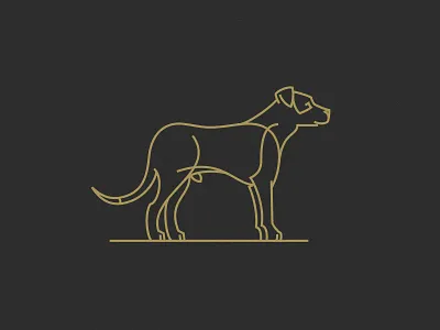 003 Hogan dog gold hogan illustration linework