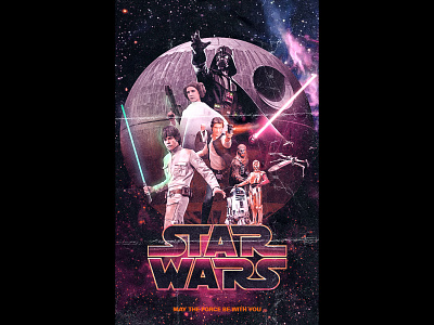 May the Fourth be With You darth vader design fan art fanart graphic design han solo leia movie poster poster skywalker space star wars star wars day