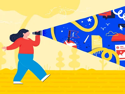 UX Illustrations colors composition digital editorial illustration graphic design guidance illustration light search ux illustration ux web uxuidesign vector wix