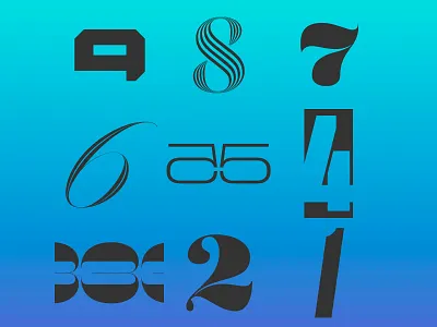 36 Days Of Type - 1-9 36 36daysoftype gradient type