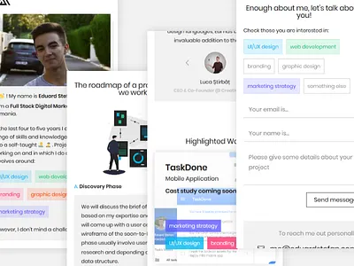 Full Stack Digital Marketer Portfolio Mobile Homepage landing minimal mobile simple ui ux website white
