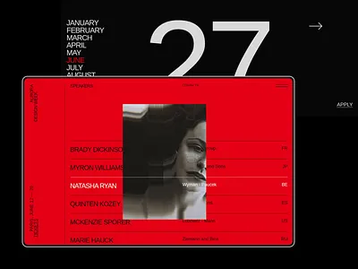 Aurora Events Design Kit. Speakers adobe xd brutalist flat interface list page list ui promo page red and black themplates typography ui ui component ui design ui elements ui kit ui kits ui pack uiux