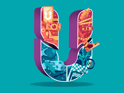 U Illustration art branding illustration marketing style vector