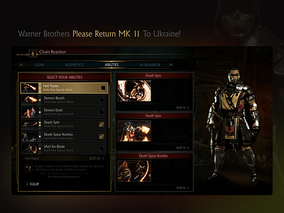 Mortal Kombat 11 Game UI (+ Figma file) daily figma game ui mk11 mortal kombat 11