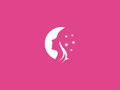 Dream face and beauty logo beauty logo cosmetic logo dream logo face head logo logo logo design logo face moon logo stars logo