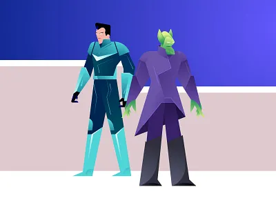 💫 Yon Rogg and Talos 💫 captain character design flat illustration karnografff marvel movie skrull superhero talos vector yonrogg