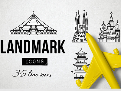 36 Monument Landmark Icons - Travel branding bussines dashboard design flat flat icons graphic design icon icons icons design illustration logo logo branding logo design social media startup startup icon travel