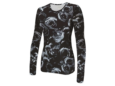 Black & White Rose Textile Print Baselayer Design floral art illustration textile art textile print