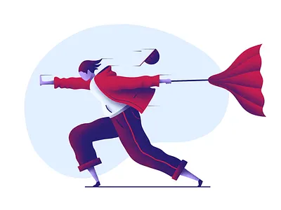 Fighting the wind art character creativity design digital art illustration procreate sketch