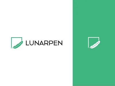 LunarPen brand design digital feather logo lunar minimal pen sign work