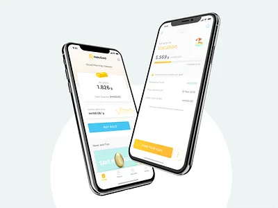 Award winning saving & investment app. finance app fintech gold hellogold saving uiux